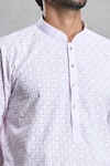 Shop Arihant Rai Sinha Purple Cotton Embroidery Chikankari Work Kurta Online at Aza Fashions Shop_Arihant Rai Sinha_Purple Cotton Embroidery Chikankari Work Kurta_Online_at_Aza_Fashions