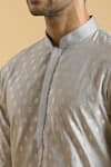 Buy_Arihant Rai Sinha_Grey Kurta Banarasi Brocade Woven Botanical Set _Online_at_Aza_Fashions