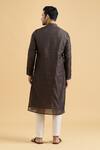 Shop_Arihant Rai Sinha_Brown Rayon, Polyester, Viscose Embroidery Mughal Print Kurta Set_at_Aza_Fashions