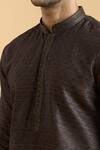 Arihant Rai Sinha_Brown Rayon, Polyester, Viscose Embroidery Mughal Print Kurta Set_at_Aza_Fashions