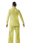 House Of Zeniaa_Yellow Cotton Rivet Collared Lemon Loaf Shirt _at_Aza_Fashions
