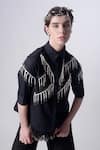 Buy_Nitin Bal Chauhan Edge_Black Egyptian Cotton Embellished Cord Tassels Stand Bead Shirt With Pant _Online_at_Aza_Fashions