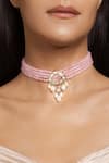 Buy_Joules By Radhika_Pink Charming Crystal Work Choker _at_Aza_Fashions