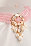 Buy_Joules By Radhika_Pink Charming Crystal Work Choker _Online_at_Aza_Fashions