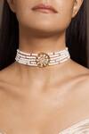 Buy_Joules By Radhika_White Pearl String Choker _at_Aza_Fashions