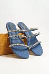 Buy The Alter Blue Stones Embellished Strappy Flats at Aza Fashions Buy_The Alter_Blue Stones Embellished Strappy Flats _at_Aza_Fashions