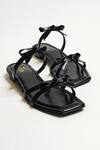 Buy_The Alter_Black Solid Strappy Flats _at_Aza_Fashions