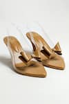 Buy_The Alter_Beige Bows Princess Solid Pointed Toe Stiletto Heels _at_Aza_Fashions