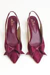 Shop_The Alter_Maroon Bows Marilyn Solid Pointed Toe Stiletto Heels _at_Aza_Fashions