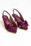 The Alter_Maroon Bows Marilyn Solid Pointed Toe Stiletto Heels _Online_at_Aza_Fashions