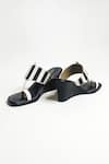 Buy_THE ALTER_Black Striped Print Kolhapuri Wedges _Online_at_Aza_Fashions