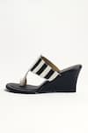 THE ALTER_Black Striped Print Kolhapuri Wedges _at_Aza_Fashions