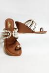 Buy The Alter Brown Pearls Embellished Kolhapuri Wedges at Aza Fashions Buy_The Alter_Brown Pearls Embellished Kolhapuri Wedges _at_Aza_Fashions