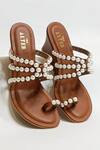 The Alter Brown Pearls Embellished Kolhapuri Wedges at Aza Fashions The Alter_Brown Pearls Embellished Kolhapuri Wedges _at_Aza_Fashions