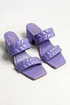 Buy The Alter Purple T Shaped Quilted Block Heels at Aza Fashions Buy_The Alter_Purple T Shaped Quilted Block Heels _at_Aza_Fashions