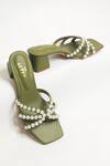 Shop The Alter Green Pearl Embellished Block Heels Online at Aza Fashions Shop_The Alter_Green Pearl Embellished Block Heels _Online_at_Aza_Fashions
