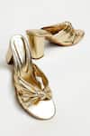 Buy The Alter Gold Knotted Block Heels at Aza Fashions Buy_The Alter_Gold Knotted Block Heels _at_Aza_Fashions