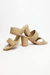Shop The Alter Beige Braided Woven Block Heels at Aza Fashions Shop_The Alter_Beige Braided Woven Block Heels _at_Aza_Fashions