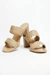 Shop The Alter Beige Braided Woven Block Heels Online at Aza Fashions Shop_The Alter_Beige Braided Woven Block Heels _Online_at_Aza_Fashions