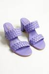 Shop The Alter Purple Two Strap Woven Block Heels at Aza Fashions Shop_The Alter_Purple Two Strap Woven Block Heels _at_Aza_Fashions