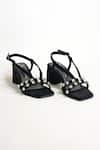 Shop_THE ALTER_Black Rhinestone Marina Embellished Block Heels _at_Aza_Fashions