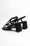 THE ALTER_Black Rhinestone Marina Embellished Block Heels _Online_at_Aza_Fashions