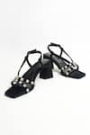 THE ALTER_Black Rhinestone Marina Embellished Block Heels _at_Aza_Fashions