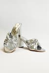 Buy_THE ALTER_Silver Front Knotted Block Heels _Online_at_Aza_Fashions