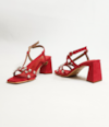 Buy_THE ALTER_Red Marina Strap Embellished Block Heels _Online_at_Aza_Fashions