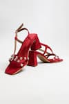 Shop_THE ALTER_Red Marina Strap Embellished Block Heels 