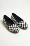 Shop_THE ALTER_Black Houndstooth Print Ballerinas _at_Aza_Fashions