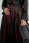 Buy Til Black Silk Piping Mandarin Collar Nero Kurta With Pleated Trousers Online at Aza Fashions Buy_Til_Black Silk Piping Mandarin Collar Nero Kurta With Pleated Trousers _Online_at_Aza_Fashions
