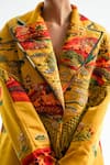 TIL_Yellow Silk Embroidered Thread Collar Muban Jacket _Online_at_Aza_Fashions