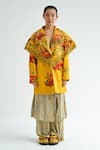 Shop_TIL_Yellow Silk Embroidered Thread Collar Muban Jacket _Online_at_Aza_Fashions