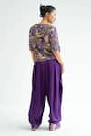 Shop_TIL_Purple Cotton Solid Amethyst Pleated Trousers _at_Aza_Fashions