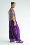 Buy_TIL_Purple Cotton Solid Amethyst Pleated Trousers _Online_at_Aza_Fashions