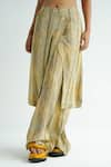 Buy_TIL_Yellow Cotton Printed Stripe Freckle Draped Pant _Online_at_Aza_Fashions