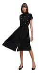 Buy_House of Zeniaa_Black Luxury Crepe Placement Embellished Stone Tassel Miss Fallon Dress _Online_at_Aza_Fashions