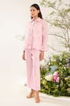 Buy_Meadow_Pink Shirt Silk Cotton Blend Hand Embroidery Daisy Collared Neck  