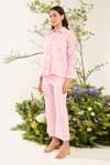 Shop_Meadow_Pink Shirt Silk Cotton Blend Hand Embroidery Daisy Collared Neck  