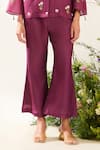 Buy_Meadow_Purple Silk Cotton Blend Hand Embroidered Floral Collared Shirt Pant Set _Online_at_Aza_Fashions