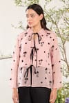 Buy_Meadow_Pink Jacket Silk Cotton Organza Embroidery Florence Collar Neck With Inner Top _at_Aza_Fashions