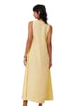 Shop_The Summer House_Yellow 100% Linen Solid U Neck Blake Midi Dress _Online_at_Aza_Fashions