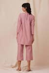 Shop_The Summer House_Pink Cotton Solid Round Natsu Tunic And Pant Co-ord Set _at_Aza_Fashions