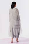 Shop_One Not Two_Grey Viscose, Silk, Modal, Satin Sequins, Beads Embroidered Kurta With Pant _at_Aza_Fashions
