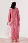 Shop_One Not Two_Pink Viscose, Silk, Modal, Satin Sequins, Beads, Embroidery Kurta And Pant Set _at_Aza_Fashions