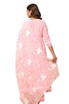 Buy_Gulabik Jaipur_Pink Handloom Chanderi Embroidery Floral Yoke Gathered Anarkali And Pant Set _Online