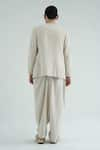 Shop_TIL_Ivory Cotton Jacket And Pant Set _at_Aza_Fashions