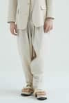 TIL_Ivory Cotton Jacket And Pant Set _Online_at_Aza_Fashions