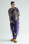 Buy_TIL_Purple Chanderi Digital Firefly Cotton Hand Embroidered Jacket _at_Aza_Fashions